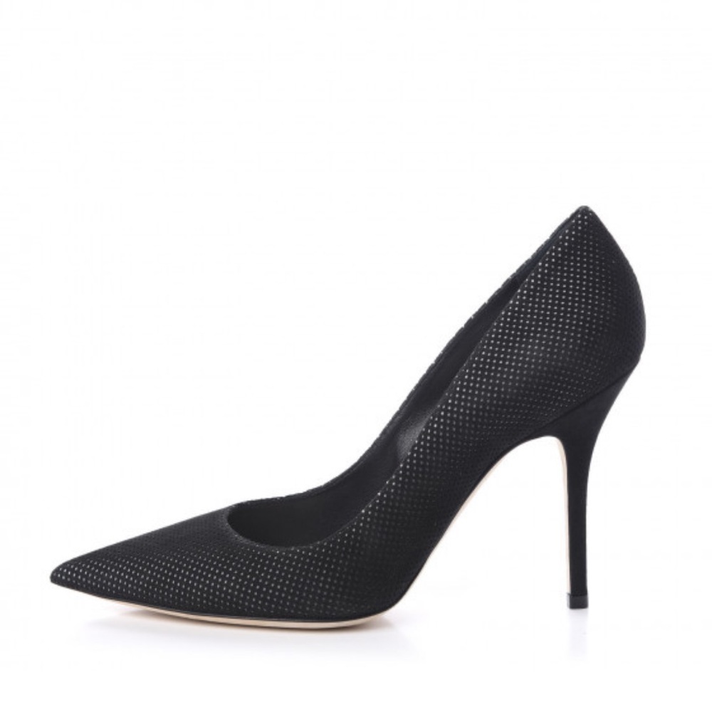 Dior Cherie Pointy Pump Perforated Black Suede 100mm heel ASO Claire Underwood